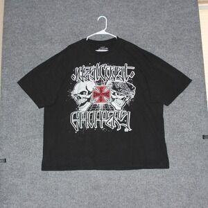 West Coast Choppers Mens 3XL Skull Graphic T‎ Shirt Black Cotton Short Sleeve